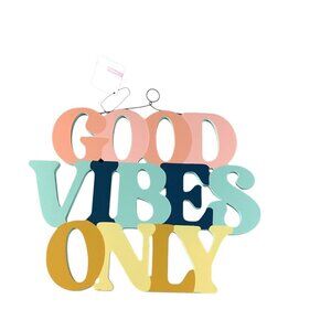 Good Vibes Only Wall‎ Decor Hanging Sign Multicolor Wood Ashland Summer Fair